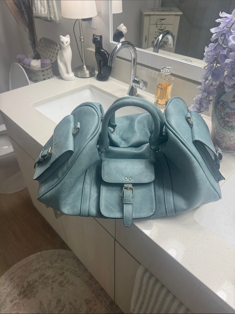 Light blue weekend traveler - Women’s duffle